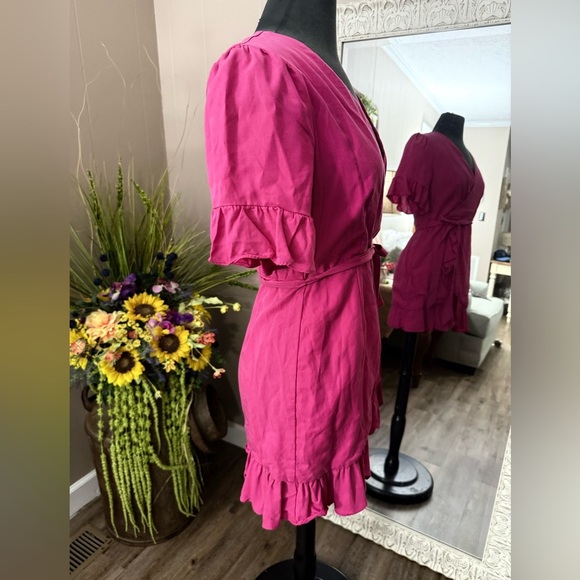 Line + Dot • Cherie Faux Wrap Ruffle Dress - Picture 12 of 14